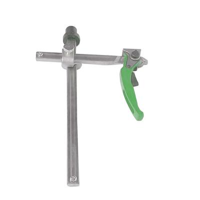 Cross type worktable clamp with spindly handle