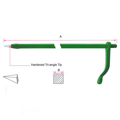 Mason's Pin - Tri-angle Tip,Square Shank, Mold Forged Handle