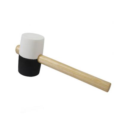 RUBBER MALLET WITH WOODEN HANDLE