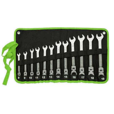 12pcs Combination Wrench Spanner Set Kit With Cloth Bag Open End Wrench Ring Ratchet Spanner RO-291